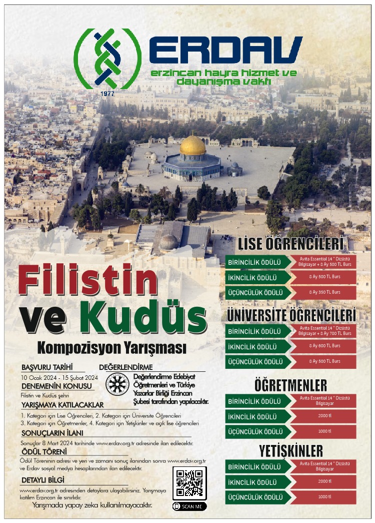  Filistin Ve Kud s Temal Kompozisyon Yar mas Erzincan Hayra 